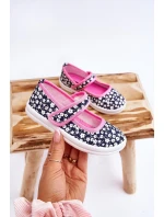 Dětské balerínky na suchý zip v potisku námořnické modré a růžové Selah Dětské balerínky na suchý zip v potisku námořnické modré a růžové Selah