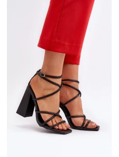 Moderní sandály na podpatku černé model 21650140 - Boto