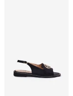 Dámské Sandály Na Plochém Podpatku S Ozdobou model 21698199 Černé - S.Barski