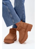 Dámské nízké sněhule Mavelle s kožíškem – camel Dámské nízké sněhule Mavelle s kožíškem – camel