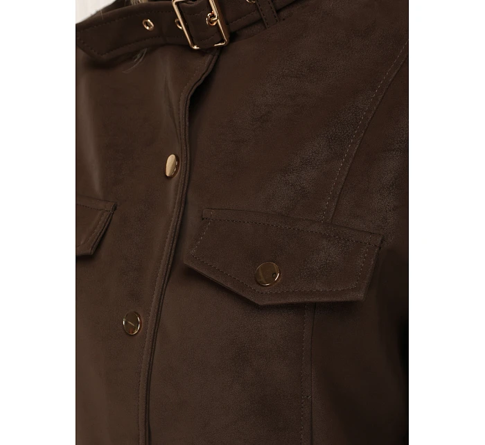 Kurtka damska z na brązowa model 22084552 - FashionStreet Kurtka damska z na brązowa model 22084552 - FashionStreet