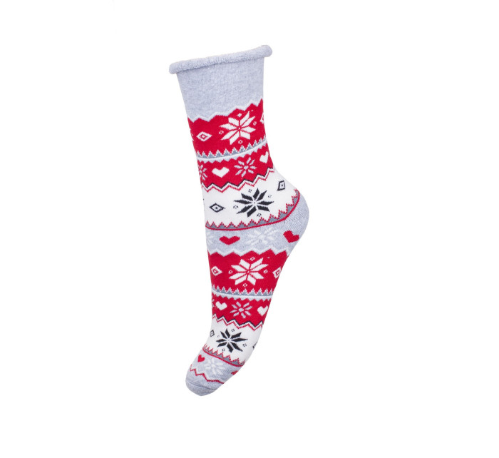 Netlačící dámské zimní ponožky Milena 0118 X-MAS Froté 37-41