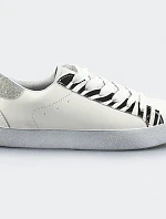 Bílo-černé dámské trampky se zvířecím motivem - zebra (6343)