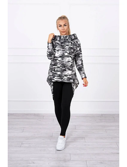 Mikina s dlouhými zády moro model 18745105 - K-Fashion Mikina s dlouhými zády moro model 18745105 - K-Fashion
