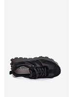 Kožené semišové dámské tenisky na platformě Vinceza 41520 Černé