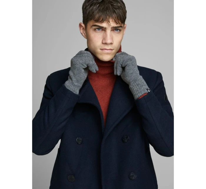 Pletené rukavice Jack & Jones model 21815813 GREY MELANGE - Jack&Jones Pletené rukavice Jack & Jones model 21815813 GREY MELANGE - Jack&Jones