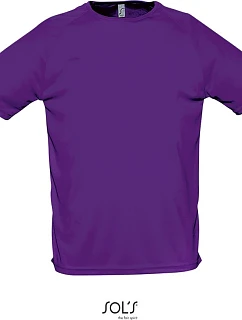 SOL'S Sporty Pánské raglánové sportovní tričko 25.1939 dark purple