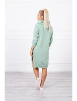 Šaty s kapucí a delšími zády tmavě mátové Šaty s kapucí a delšími zády tmavě mátové