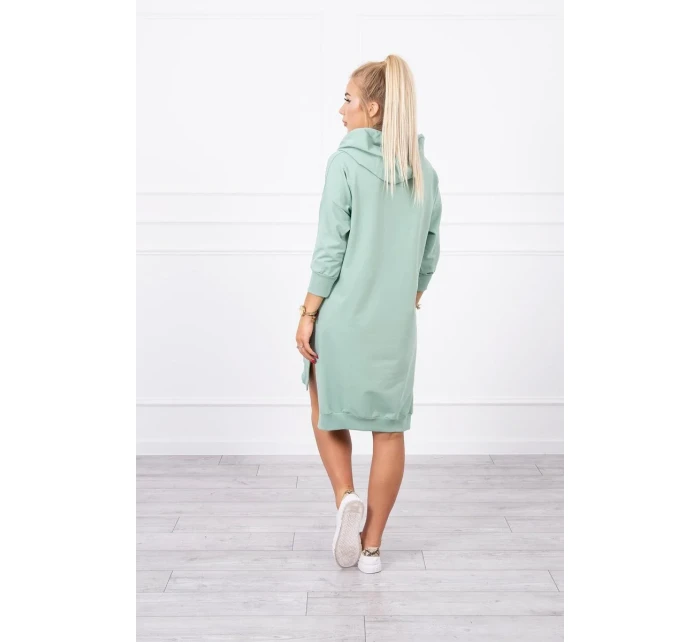 Šaty s kapucí a delšími zády tmavě mátové Šaty s kapucí a delšími zády tmavě mátové
