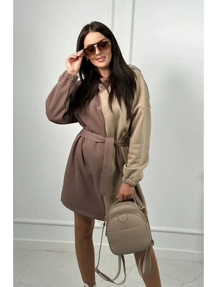 Izolovaná dvoubarevná mikina tmavě béžová + světle béžová