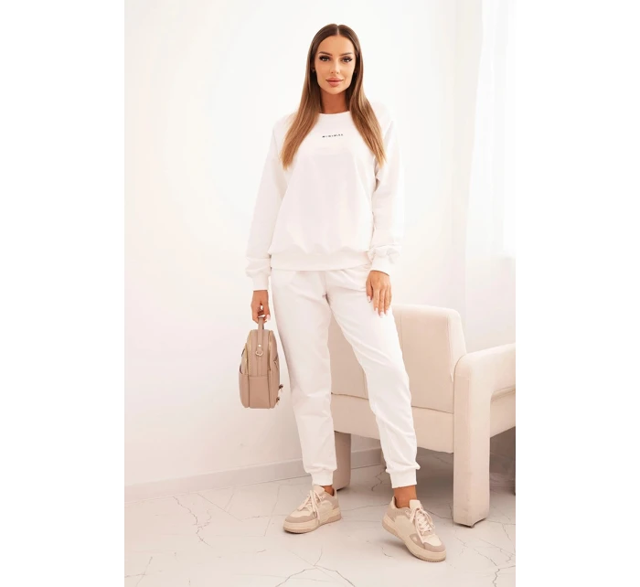 Dámská bavlněná souprava s potiskem Minimal ecru Dámská bavlněná souprava s potiskem Minimal ecru