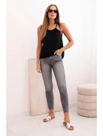 Dámská bavlněná tílko s uvázáním u krku černá