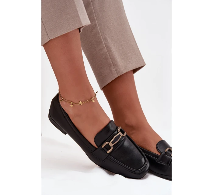 Dámské loafers polobotky s ozdobou Priscelle – černé