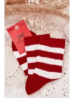 Dámské vánoční ponožky s červenobílými pruhy Dámské vánoční ponožky s červenobílými pruhy
