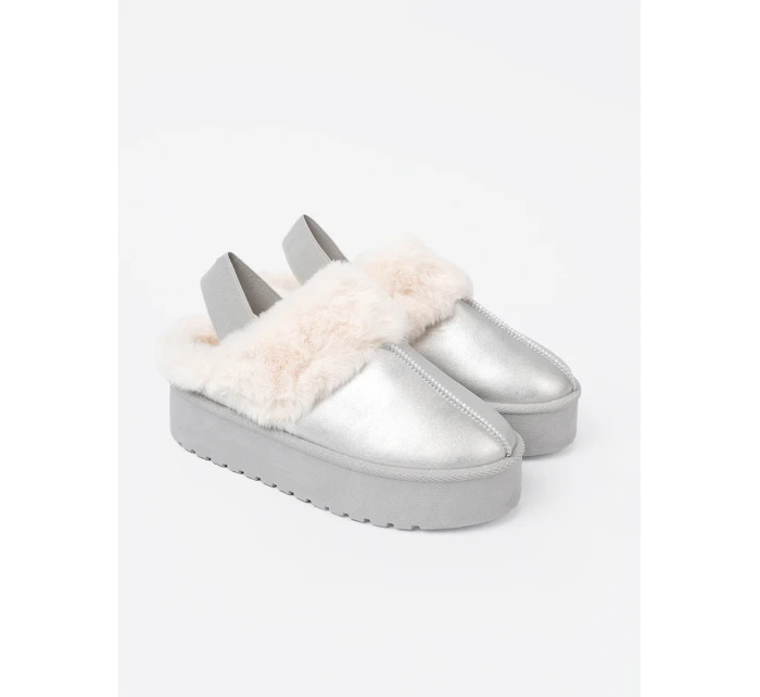 Komfortní sněhule stříbrné dámské platforma Komfortní sněhule stříbrné dámské platforma