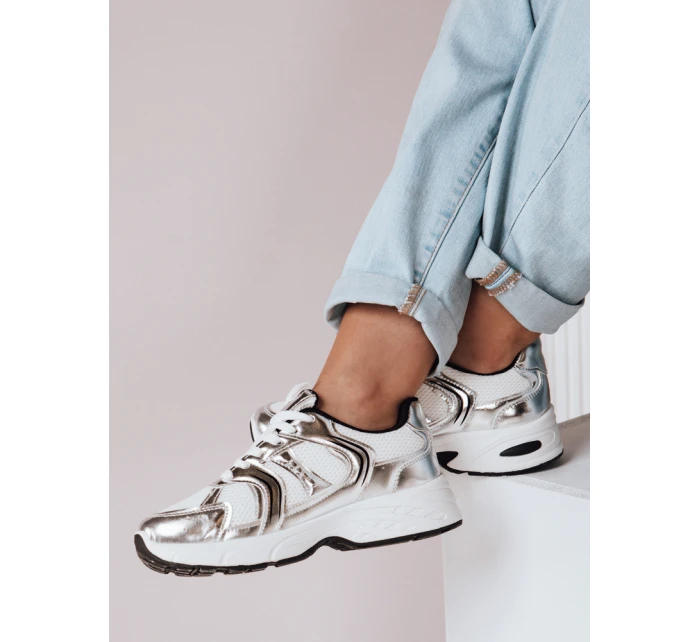 Dámské tenisky s plochou podrážkou GLISSWALK silver FashionStreet ZY0616