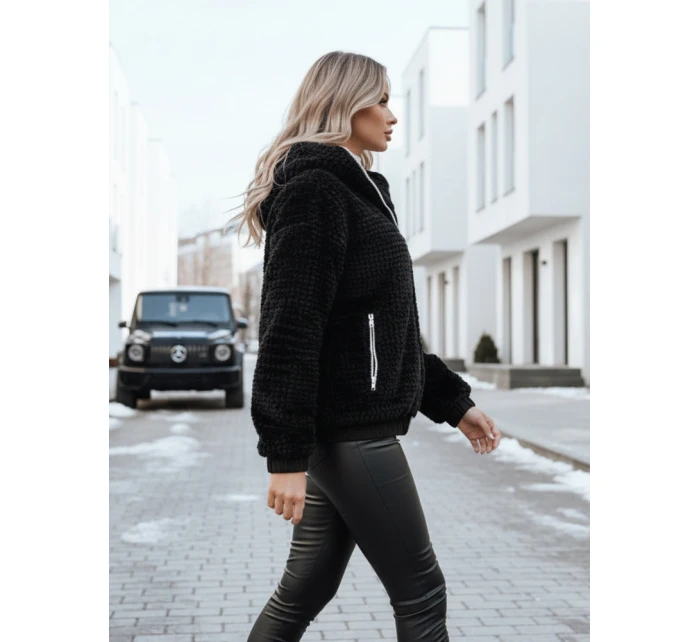 Dámská kožešinová bunda s kapucí černá FashionStreet TY5271 Dámská kožešinová bunda s kapucí černá FashionStreet TY5271