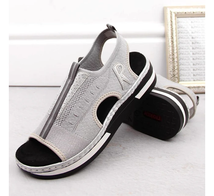 Pohodlné nazouvací sandály W model 22050723 - Rieker Pohodlné nazouvací sandály W model 22050723 - Rieker