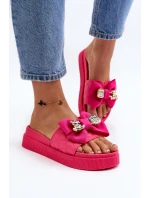 Dámské žabky s mašlí a ozdobným medvídkem model 21648631 - Boto