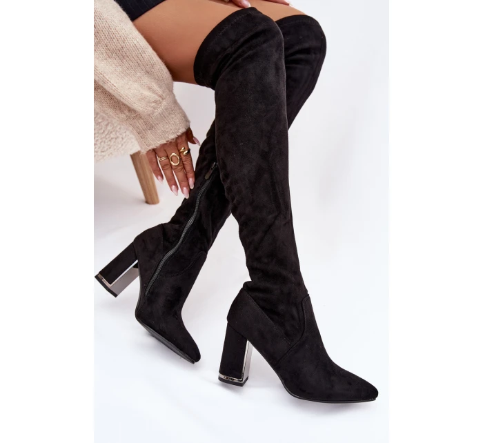 Dámské Eko Semišové Nad Koleno Boty S Přední Thamine Dámské Eko Semišové Nad Koleno Boty S Přední Thamine