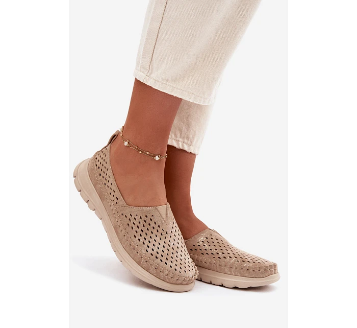 Otevřené lehké dámské mokasiny Sergio Leone MK099H zlaté