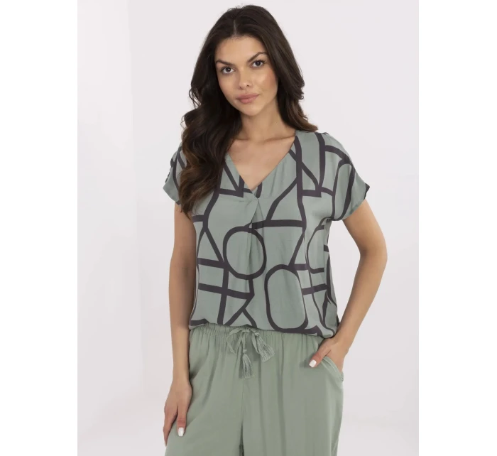 Halenka D73771M11171D khaki barva Halenka D73771M11171D khaki barva