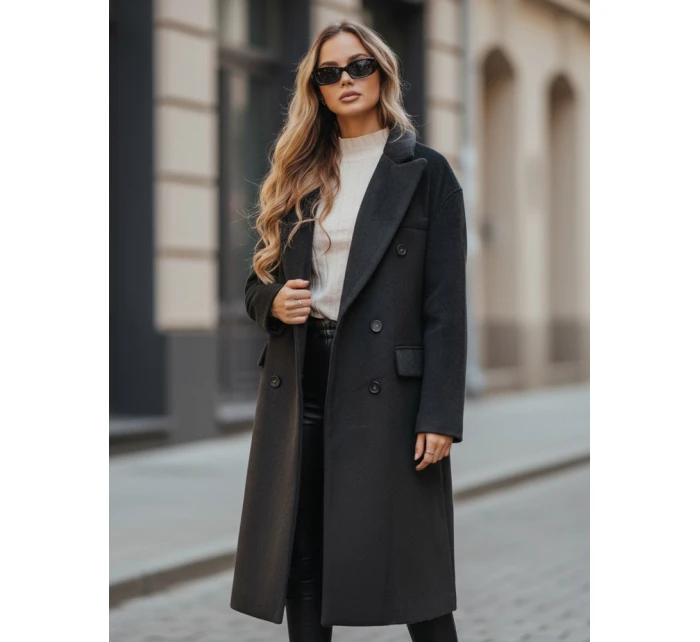 Dámský zimní kabát dlouhý oversize černý FashionStreet NY0765z