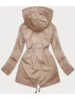 Světle béžová tenká bunda parka s ozdobným lemováním model 19767206 - J.STYLE Světle béžová tenká bunda parka s ozdobným lemováním model 19767206 - J.STYLE
