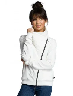 B071 Mikina na zip - ecru barva