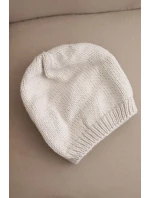 Dámská zimní čepice s ušima a žebrovaným vzorem K440 béžová