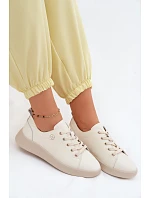 Kožené dámské polobotky Vinceza 41508 světle béžové