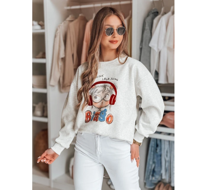 Dámská mikina s potiskem LALA VIBE šedá FashionStreet BY1503