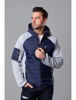 Tmavě pánská sportovní bunda z různých spojených materiálů model 18347870 - J.STYLE Tmavě pánská sportovní bunda z různých spojených materiálů model 18347870 - J.STYLE