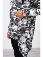 Mikina s dlouhými zády moro grey+black