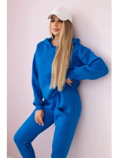 Zateplená sada mikinových + kalhot chrpově modrá