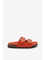 Dámské pantofle oranžové s přezkami model 21908441 - Boto