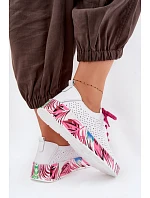 Kožené dámské polobotky s platformou Fuchsiová model 22091777 - EVENTO