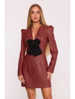 šaty s výstřihem do V bordó model 21295864 - Moe šaty s výstřihem do V bordó model 21295864 - Moe