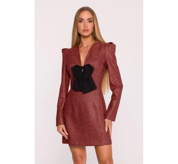 šaty s výstřihem do V bordó model 21295864 - Moe šaty s výstřihem do V bordó model 21295864 - Moe
