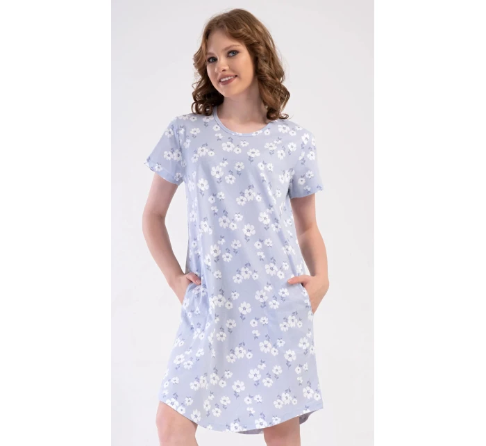 Dámské domácí šaty Nature modro-bílé - Vienetta