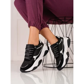 Luxusní dámské  tenisky černé bez podpatku