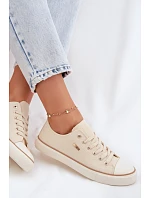 Dámské nízké tenisky Big Star model 22069453 Béžové - Big Star Shoes Dámské nízké tenisky Big Star model 22069453 Béžové - Big Star Shoes