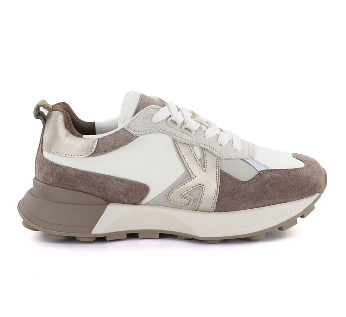 Dámské kožené sportovní polobotky béžové Kobbo 66954