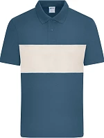 Daiber 8050 Bio polo "Colour-Block" 02.8050 dusty blue/sandstone