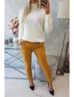 Dvouvrstvé kalhoty s hořčicovým velurem