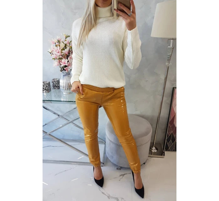 Dvouvrstvé kalhoty s hořčicovým velurem