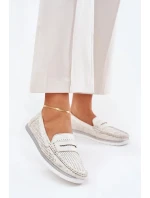 Dámské eko kožené mokasíny model 21834359 – zlaté - Kesi