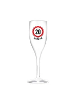 Personalizovaná nerozbitná prosecco sklenice - narozeninová dopravní značka 