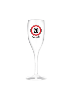 Personalizovaná nerozbitná prosecco sklenice - narozeninová dopravní značka 