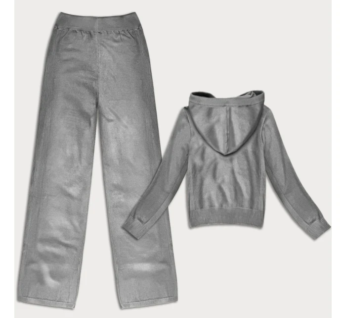 Šedý úpletový dvoudílný komplet - mikina a kalhoty (26C8803-2)